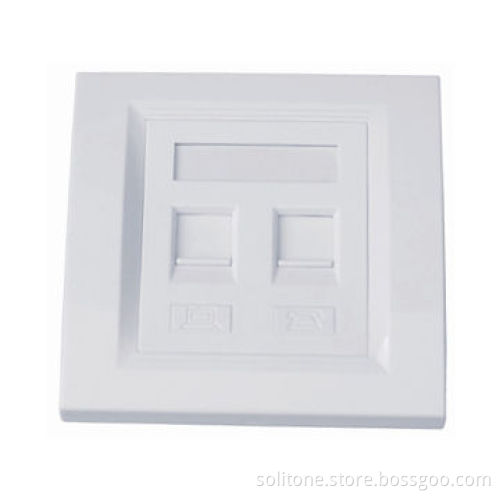 2-port Network Faceplate, 86 Type, Made of ABS Material, with Network Accessories